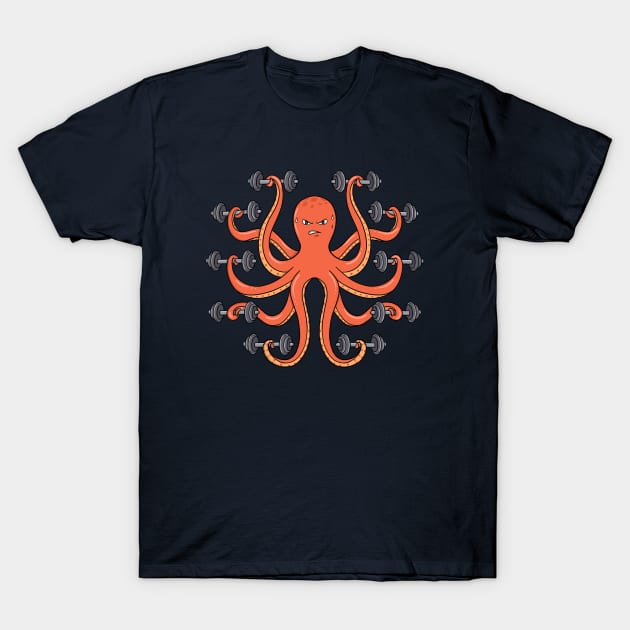 Gym funny Octopus T-Shirt by coffeeman